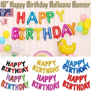 Globos de Feliz Cumpleaños 16" Bandera Carta Bunting Lámina Globo Fiesta Decoraciones - Imagen 1 de 85