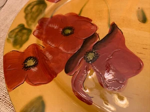 Nanette Vacher Fleur Rouge Ambiance Servierplatte 18" x 14" mit Etikett - Bild 1 von 5