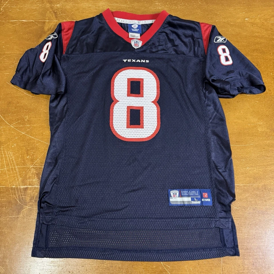 Camiseta Texans Niños Grande Azul #8 Schaub NFL Reebok Foto 1 de 4