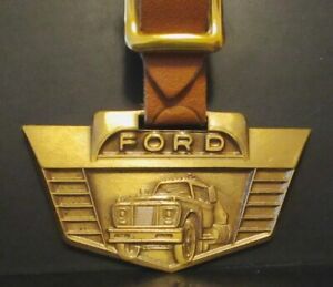 Ford MOTOR COMPANY Trademark Heavy Duty Truck Advertising Promo Brass Watch Fob