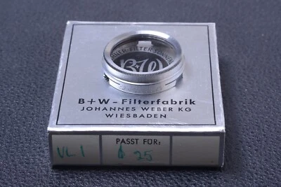 ✅ B & W SCHNEIDER CLOSE-UP VL1 25MM FILTER LENS OR CAMERA PUSH W/ BOX 102-1 - Image 1 of 2