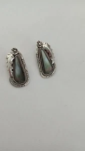 Navajo V & N Edsitty Sterling Earrings Clip - Picture 1 of 9
