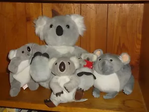 Lot of 5 Koalas BAB 11" Gray White 7" Goofballz Kiely 24K 6" Ty Scoop Clip Bear - Picture 1 of 5
