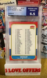 1986 FLEER BASKETBALL CHECKLIST #132 MICHAEL JORDAN ROOKIE YEAR MCG 6.5 C STORE - Picture 1 of 5