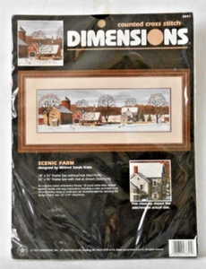 #3841 DIMENSIONES ARENA SUAVE RASGUÑO "GRANJA ESCÉNICA" CONTADO PUNTO DE CRUZ KIT NUEVO EN PAQUETE! - Imagen 1 de 3