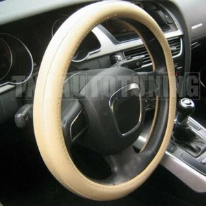 Lenkradbezug Lenkradhülle Lenkradschoner in Beige PVC Leder Größe L 39cm - 40cm - Bild 1 von 4