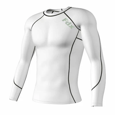 Mens Compression Base layer Shirt long Sleeve Top Long tight thermal sports wear - Image 1 of 4