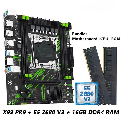 Motherboard X99 PR9 Support LGA 2011-3 Intel Xeon E5 V3&V4 CPU DDR4 RAM - Image 1 of 4