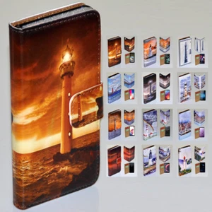 For Nokia Series - Lighthouse Tower Print Theme Wallet Mobile Phone Case Cover 2 - Picture 1 of 13