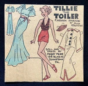 Alte Tillie the Toiler, Sunday Funnies Paper Doll, 1930’s Newspaper PD, Vintage - Bild 1 von 1