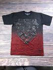 American Fighter Mens XS Gray Red Training T Shirt UFC MMA Gym Workout