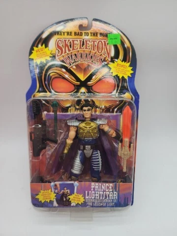 Vintage 1994 Playmates Skeleton Warriors Prince Lightstar Figure  Green Missle Cover