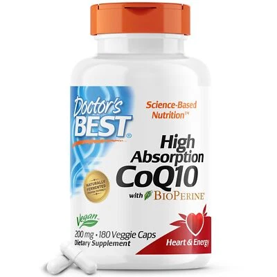 Doctors Best CoQ10 de alta absorción 200 mg 180 cápsulas vegetales vegano no transgénico Foto 1 de 4