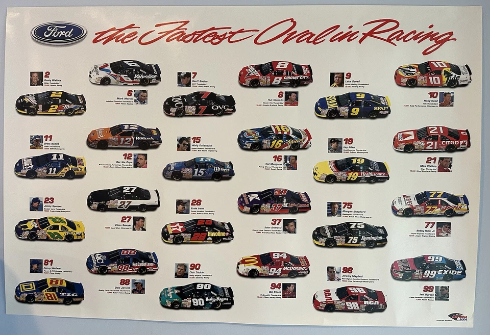 FORD MOTORSPORT The Fastest Oval In Racing Daytona USA 24" x 36" Vintage Poster - Image 1 of 4