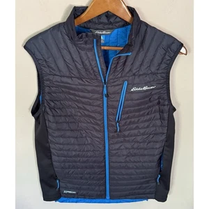 EDDIE BAUER STORMDOWN 800 MENS NAVY BLUE QUILTED GILET JACKET Small - Picture 1 of 3