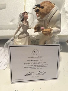 Lenox Disney Beauty and The Beast Belle’s Wedding Dreams Cake Topper COA New - Picture 1 of 14