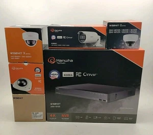 Hanwha Techwin Bundle ARN-1610S Wisenet A 16CH PoE 4K NVR 4TB Recorder + 5 Cams - Picture 1 of 9