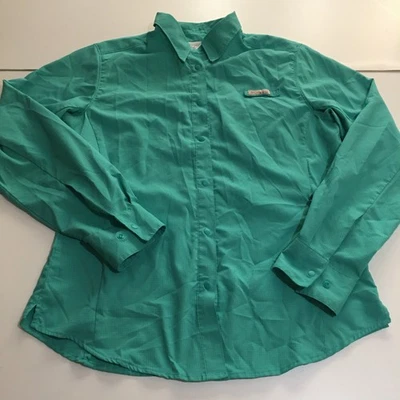 Columbia PFG Womens Medium Green Long Sleeve Fishing Shirt Vented Omni-Shade - Image 1 of 4