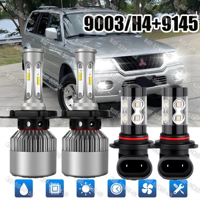Combo 4x faros LED altos/bajos para Mitsubishi Montero 2001-2006 + luces antiniebla 6500K Foto 1 de 4