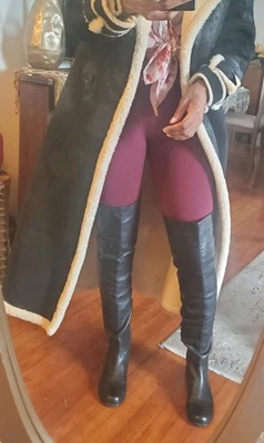 Stuart Weitzman Hilo Genuine Leather Over The Knee Boots Zip Closure - Image 1 of 4