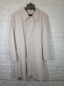 Abrigo antiniebla vintage London para hombre 40 largo beige trinchera forro de piel sintética extraíble - Imagen 1 de 24