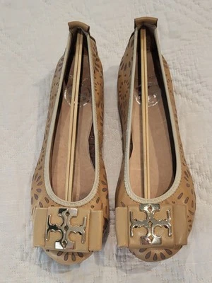 Tory Burch Tan Beige Leather Ballet Flats Women US size 6.5 M EUR37 — 第 1/4 张图片