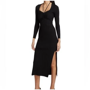 Ba&sh Black Edora Long Sleeve Midi Dress NWT Size Small - Picture 1 of 7
