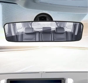 Universal Rear View Interior Car Mirror Adjustable Suction Cup Wide Long Safety - Picture 1 of 11