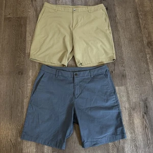 (2) Lululemon Commission/Ventlight Shorts Herren 38 beige/blau Golf Chino 9" - Bild 1 von 11