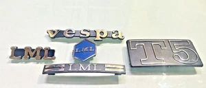 For Vespa Px Lml T5 Piaggio Legsheild Horn Cast Badge Complete Logo Emblem Kit - Picture 1 of 4