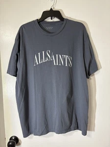 AllSaints Dropout Crew Men’s Cotton Short Sleeve T-Shirt In Gray Size X-Large - Picture 1 of 10