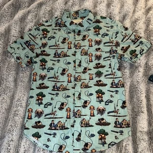 RSVLTS Sandlot Shirt Mens Medium Get The Ball Back ! Blue Button Up - Picture 1 of 4