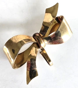 Vintage Carl Art Gold Filled Bow Watch Holder Pin 1-3/8" - Picture 1 of 5