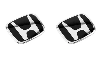 2PCS BLACK Front+rear Badge Emblem Fit For Honda 10th 2016-2021 Civic SI Sedan Foto 1 de 4