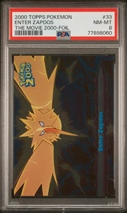 2000 Topps Pokemon The Movie 2000 Enter Zapdos-foil 33 PSA Nm-mt 8 - Foto 1 di 2