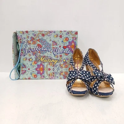 Irregular Choice Heels Size 5 Navy Blue White Casual RMF32-BL - image 1 of 4