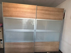 Großer Kleiderschrank | Schiebetüren mit Glas | 250x210 cm - Bild 1 von 8