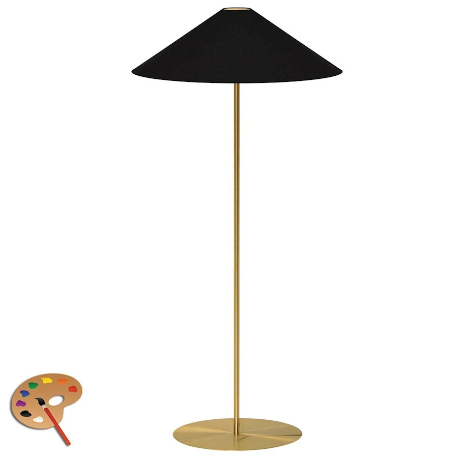 Dainolite 1 Light 60" Floor Lamp, Aged Brass/Black/Gold - MM241F-AGB-698 - Image 1 of 1