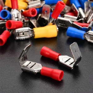 6.3mm Piggy Back Wire Cable Connector Piggyback Insulated Crimp Spade Terminal - Picture 1 of 15