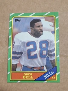 1986 GREG BELL TOPPS NFL CARD #386 BUFFALO BILLS NOTRE DAME IRISH - Picture 1 of 2