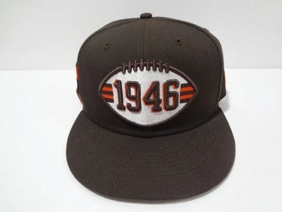 Chapéu NFL Cleveland Browns 1946 LOGOTIPO ajustado 7 7/8 New Era 59FIFTY NOVO SEM ETIQUETAS - Imagem 1 de 4