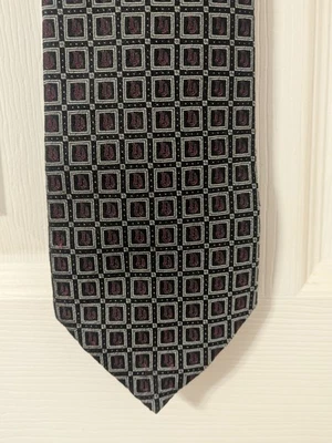 Corbata Ralph Lauren etiqueta púrpura negra/blanca/roja 59,5" x 3,75" Foto 1 de 4