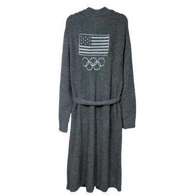 SKIMS Cozy Knit Long Robe Team USA Smoke 2X/3X - Image 1 of 4
