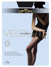 OMSA 'VELOUR 15' SET 5 COLLANT COPRENTI IN MICROFIBRA 15 DEN COLORE BLEU