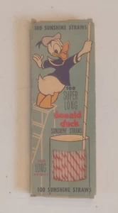 VINTAGE DRINK PARTY CARTONE ANIMATO WALT DISNEY DONALD DUCK CANNUCCE DI SOLE SUPER LUNGHE - Foto 1 di 8