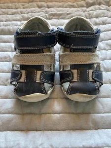 Pediped Boys FLEX Joshua Fisherman Sandals Blue Leather US 4-4.5 (EU 19) - Picture 1 of 6