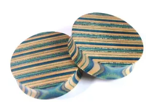 RECYCLED SKATEBOARD 40mm (1 9/16") Wooden Ear Plug Wood Flesh Tunnel Gauge Lobe - Picture 1 of 6
