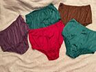 Lot de 5 culottes courtes vintage taille 13 nylon vert rouge violet marron
