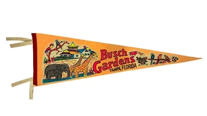 Pennant vintage BUSCH GARDEN TAMPA FLORIDA 27x9 - Foto 1 di 2