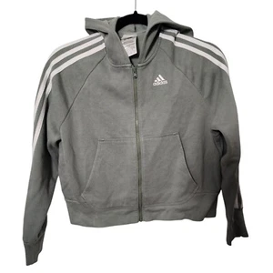 Adidas Kids Loose Fit Full Zip Athletic Green Jacket Size 10/12 - Picture 1 of 5